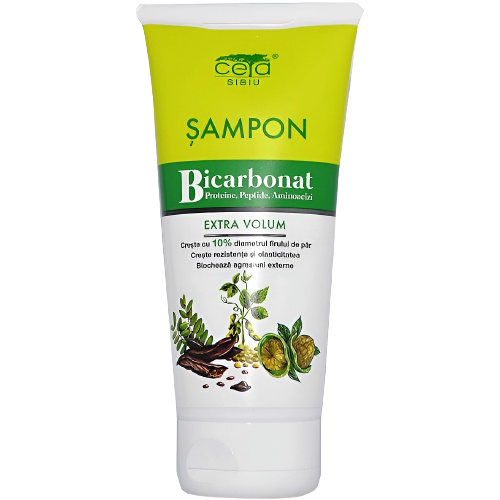 Șampon pentru volum și strălucire cu bicarbonat, proteine, peptide, aminoacizi și nuc