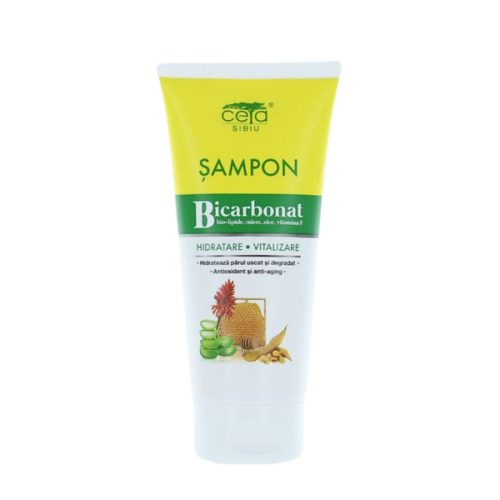 Șampon hidratant cu bicarbonat, biolipide, miere, aloe și vitamina F