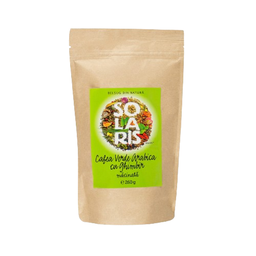 Solaris - Cafea verde arabica cu ghimbir măcinată 260g