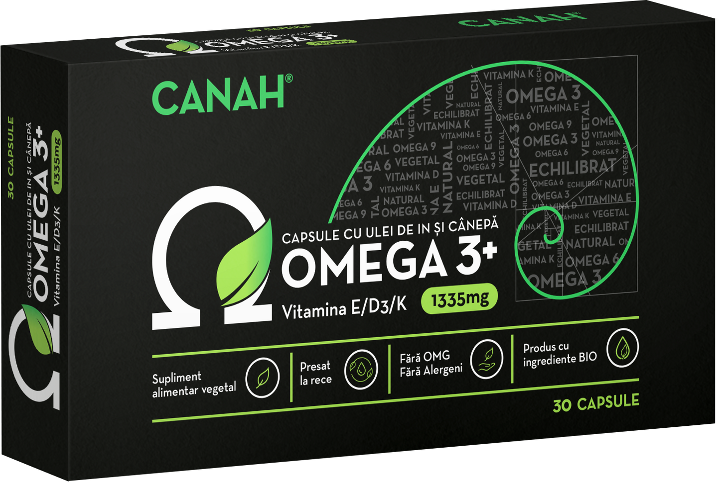 Capsules with flax and hemp oil -Omega 3 - 30 capsules