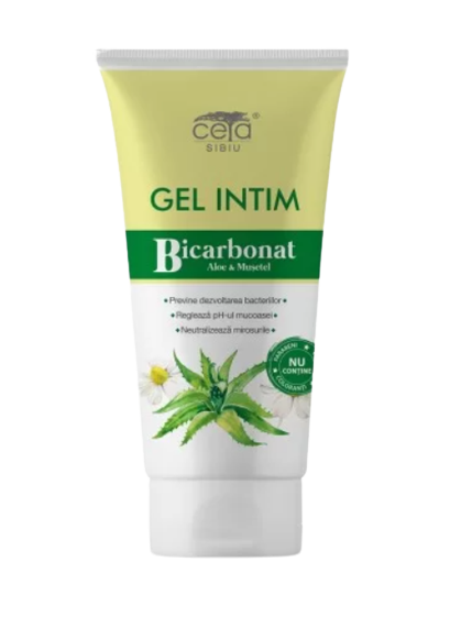 Intimate gel with bicarbonate, phospholipids, aloe and chamomile extracts